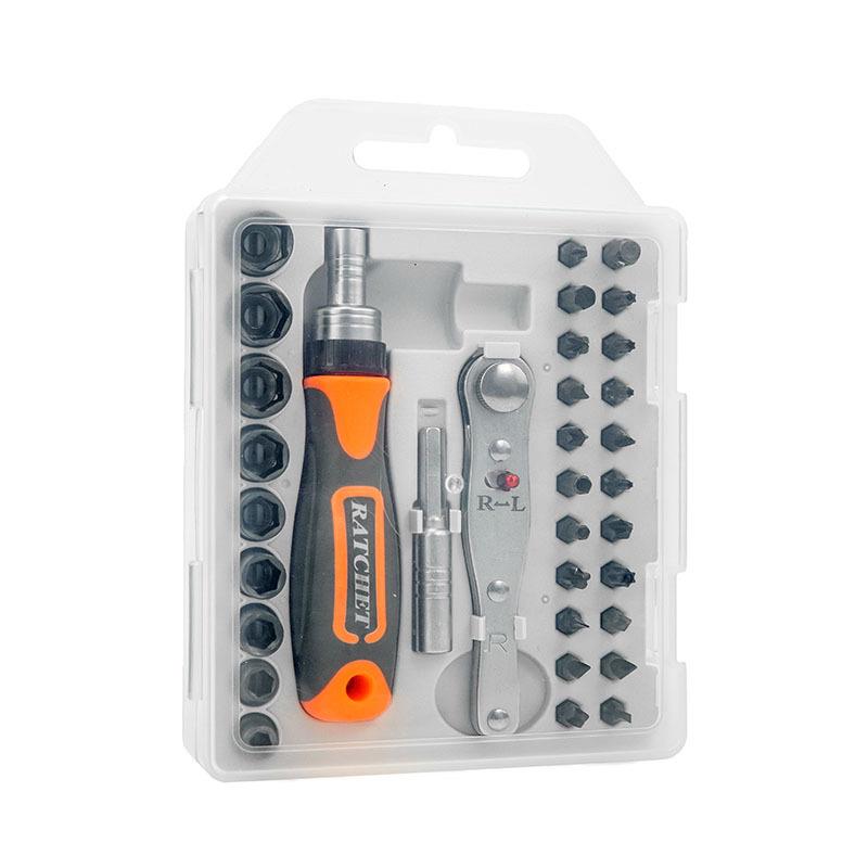34-in-1 Multi-Functional Ratchet Screwdriver & Socket Set for Car and Household Repairs 2880D Bi-directional Ratchet Screwdriver