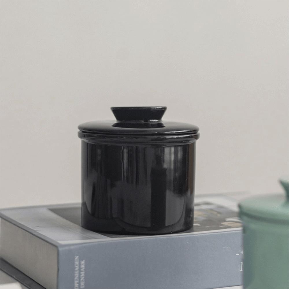 Sealed French Butter Crock Ceramic Butter Keeper Simple Butter Storage Container Cheese