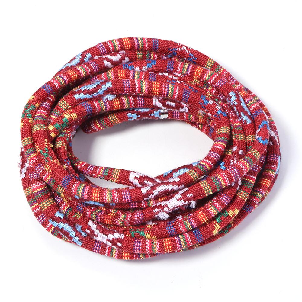 5Yards 6mm Round Cotton Cord Colorful Ethnic Style Cord Rope String For DIY Handmade Clothing Sewing Jewelry Making Accessories