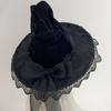 Lace Trim Wizard Hat Bandage Bow Lolita Bucket Hat New Witch Pointed Hat  Halloween Party