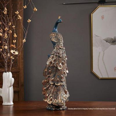 Europäische Pfau-Figuren: Elegante Heimdekoration für TV- & Weinschränke, Luxus für den Eingangsbereich, Perfektes Einzugsgeschenk