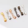 10pcs/lot Leather Cord Bracelet Lobster Clasps Hooks 2.5 3 4 5 6 7 8 9 10mm Crimp End Tip Caps Connectors For DIY Jewelry Making