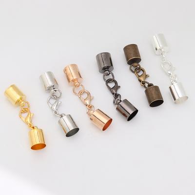 10 Stück Hummerklappverschlüsse Haken Lederband Endkappen 2,5-10mm Crimp-Endkappen Verbinder für Armband Halskette Schmuckzubehör