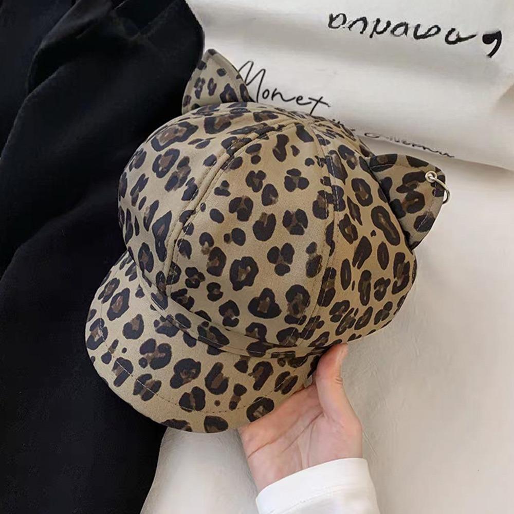 Octagonal Shape Cat Ear Berets Leopard Print Leopard Print Berets Newsboy Cap  Spring and Autumn B