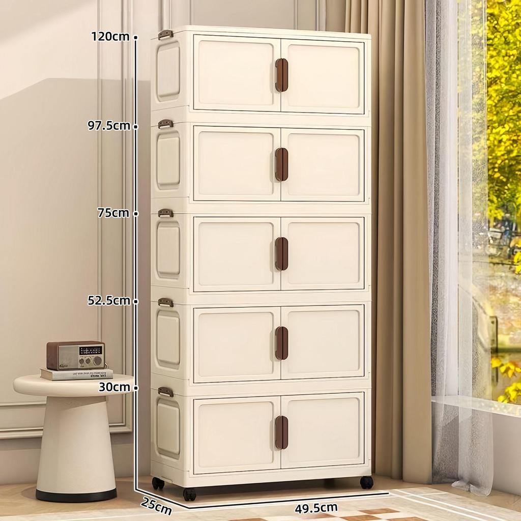 Multi-Layer Foldable Storage Cabinet for Baby Clothes & Snacks