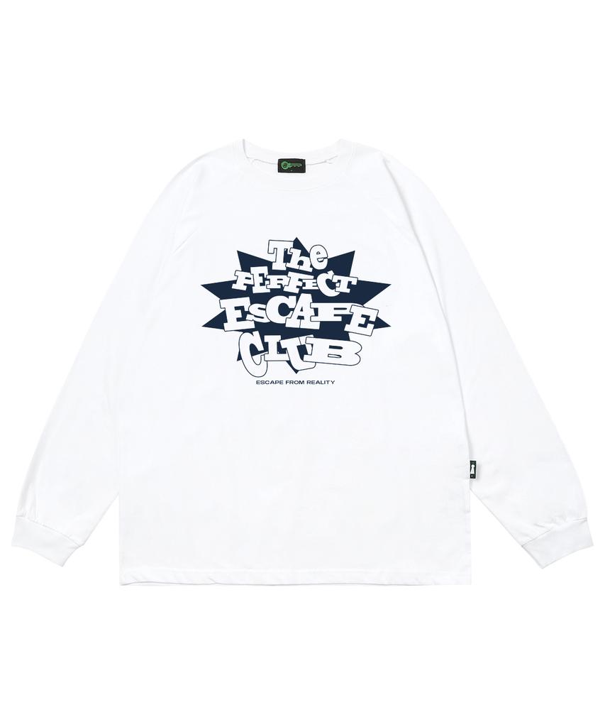 ESCAPEFROM The Perfect Escape Club Print Long Sleeve White
