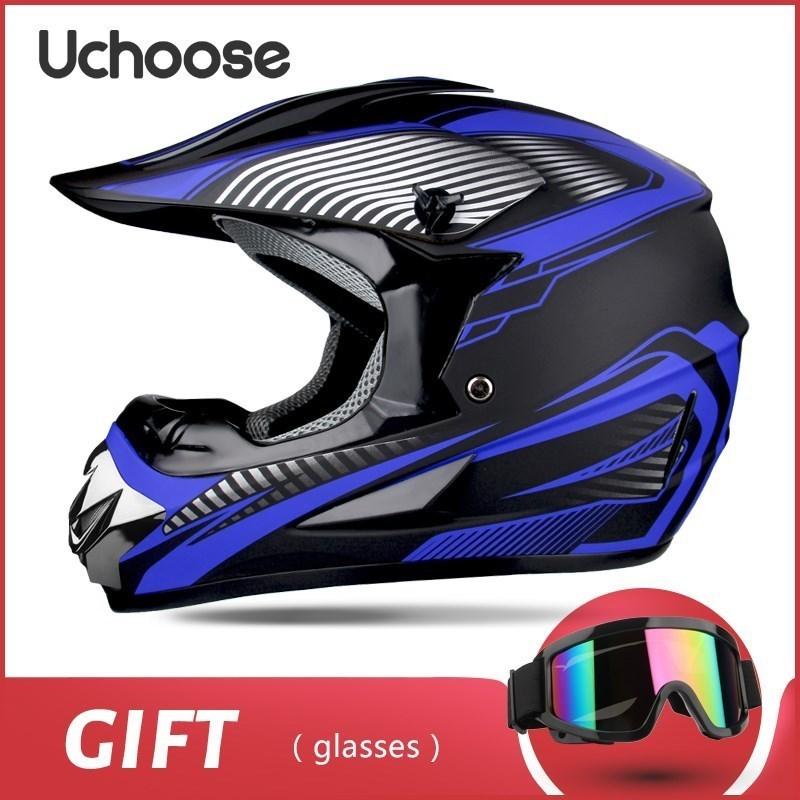 Free Gift Kids Protective Helmet Motocross Motorcycle Moto Bike Full Face Helmet Adult Women Racing Sports Off-road Scooter ATV