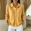 Damen Farbstrickpullover Jacke für Herbst Winter Freizeitkleidung