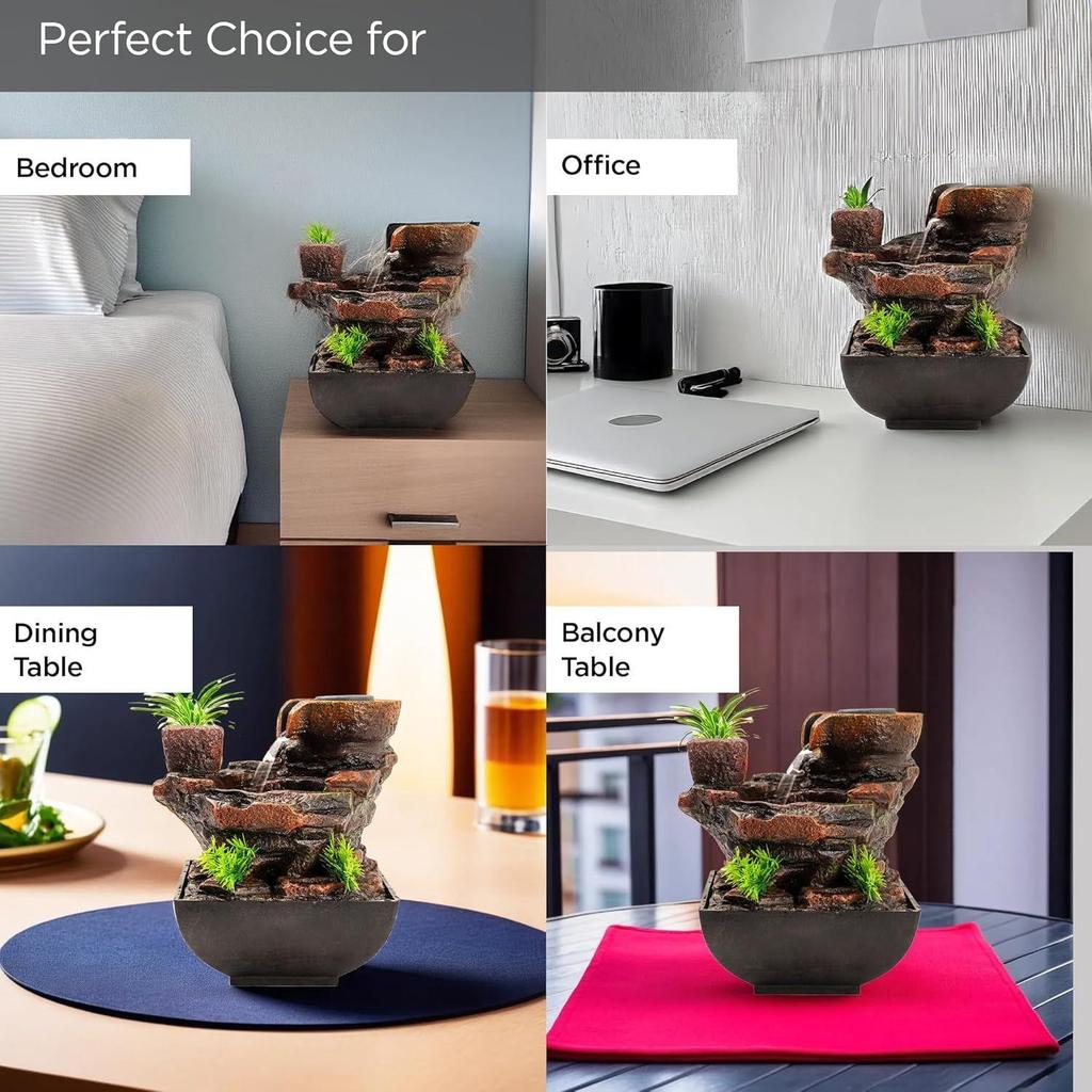 Polyresin Water Fountain for Home Decor Home Decor Items | Water Fountains for Living Room, Office, Reception