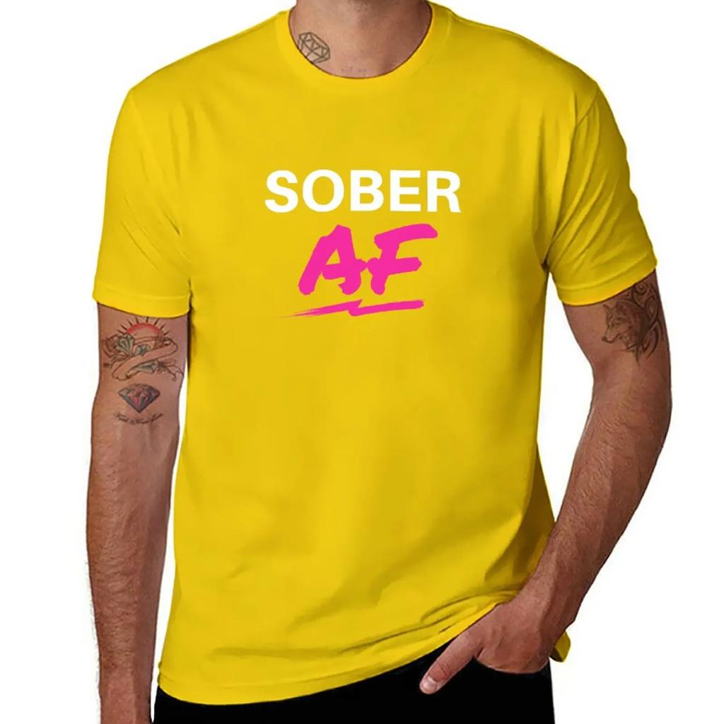 Neues Sober AF Alkoholentzug T-Shirt Sweatshirt personalisierte T-Shirts gestalte dein eigenes Grafik-T-Shirt T-Shirts für Männer