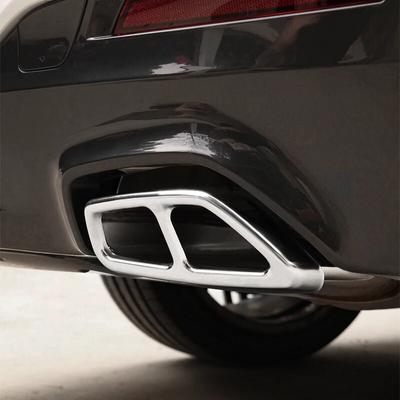 2Pcs Car Trunk Tail Throat Frame Cover Exhaust Pipe Trim Decoration Parts Auto Accessories For BMW 5 Series G30 2018