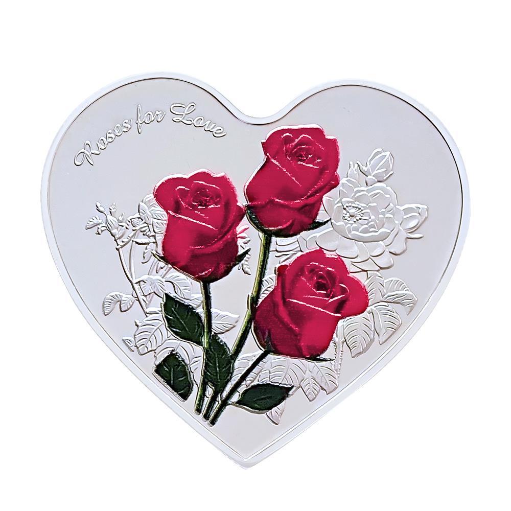 Qixi Valentine's Day, love rose commemorative coin, 520 coins, gifts for girlfriend, friends, hand gifts, including gift box