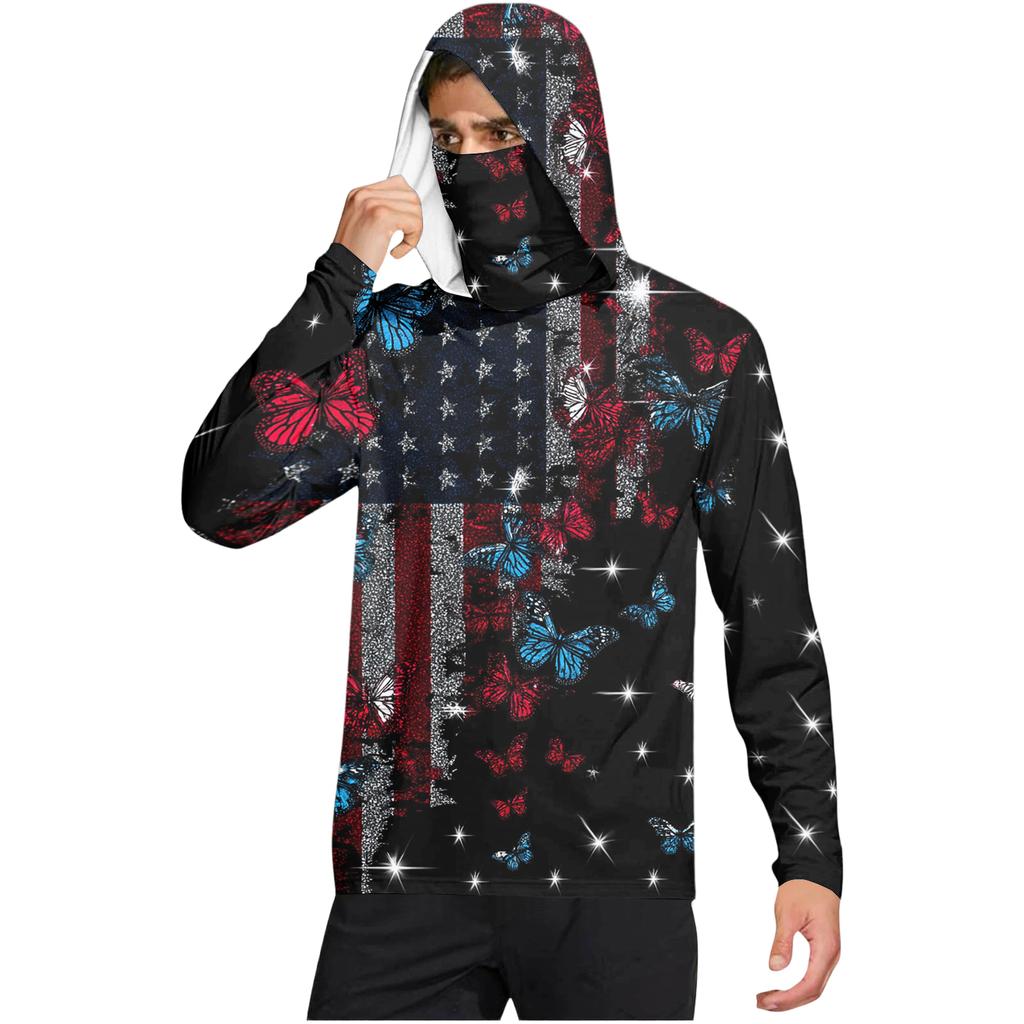 Men's Casual Hooded Long Sleeve Sunscreen Top