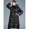European and American down jackets women's winter new products long thickened hooded waist fashion warm jacket tide