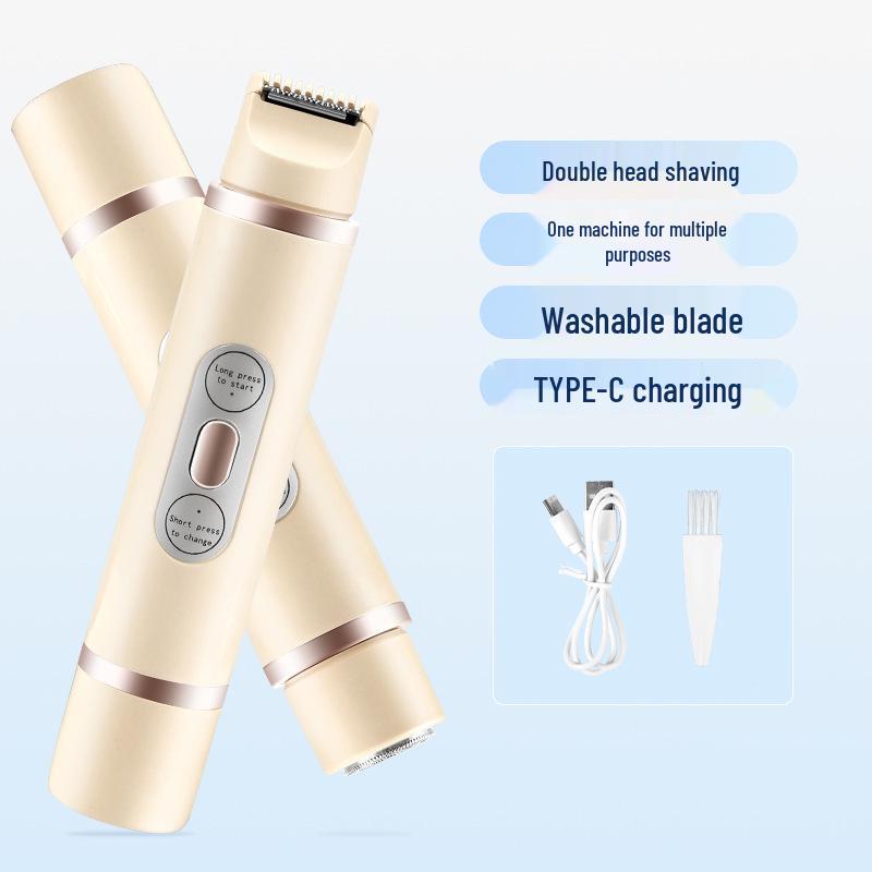 Dual-Head Women's Electric Epilator & Pubic Hair Trimmer