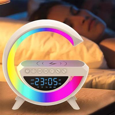 15W Phone Wireless Fast Charger Bluetooth Speaker Bedroom Desktop Clock Alarm Clock FM Radio With Ambient Light