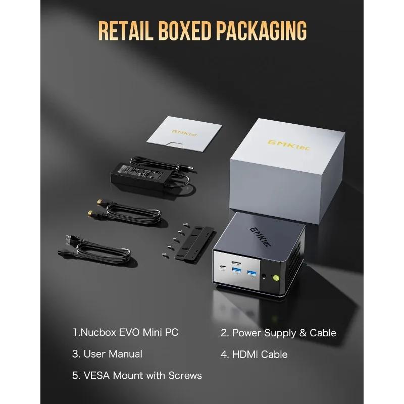 GMKtec EVO-X1 AMD Ryzen AI 9 HX370 Mini PC 12 jader 24 vláken 32 GB LPDDR5 1TB SSD Herní počítač s AMD XDNA 2 NPU Mini PC