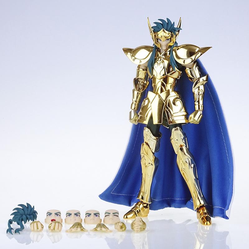 MST Saint Seiya Myth Cloth EXM/EX Metal Aquarius Camus With Hyoga Cygnus Head 24K Hades Gold Knights of the Zodiac Action Figure