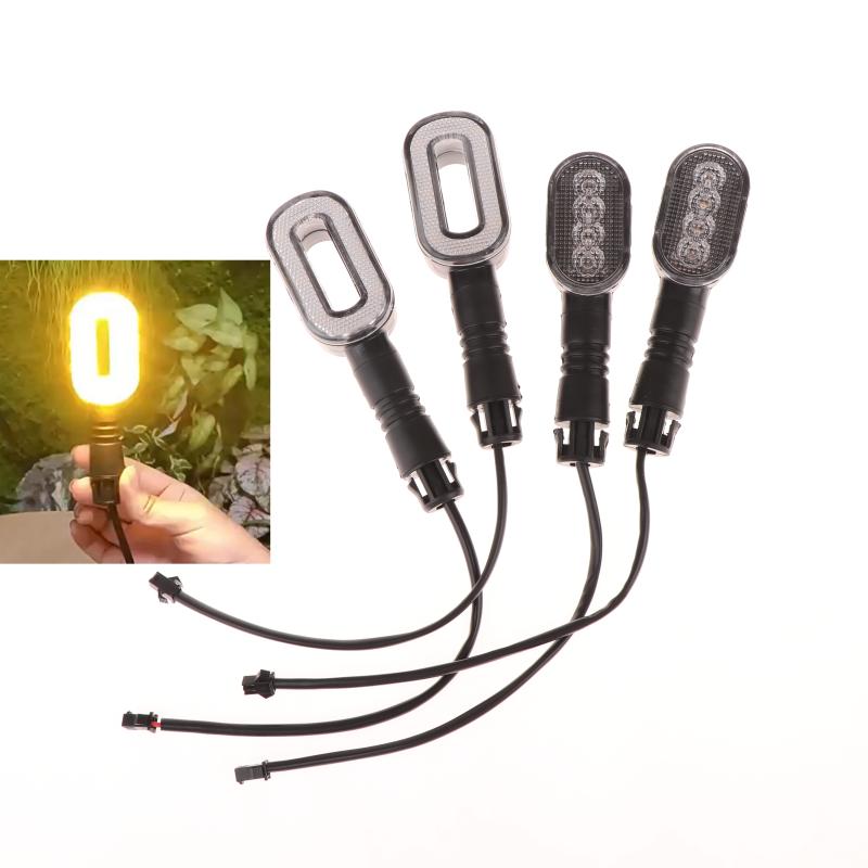 2Pcs Bicycle Turn Signal Horn Taillight 36V/48V/60V/72V Bike Light Warning Lamp For Electric Throttle Motorcycle Scooter Parts