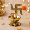 Behoma 100% Pure Brass Swastik Diya for Puja
