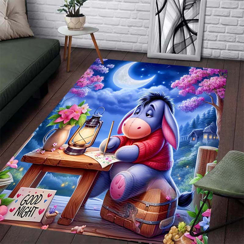 Eeyore Pattern Rug with A Sleeping Cloud Motif - Non-slip Kitchen Mat, Outdoor Rug Home and Bedroom Decor Yoga Mat Birthday Gift