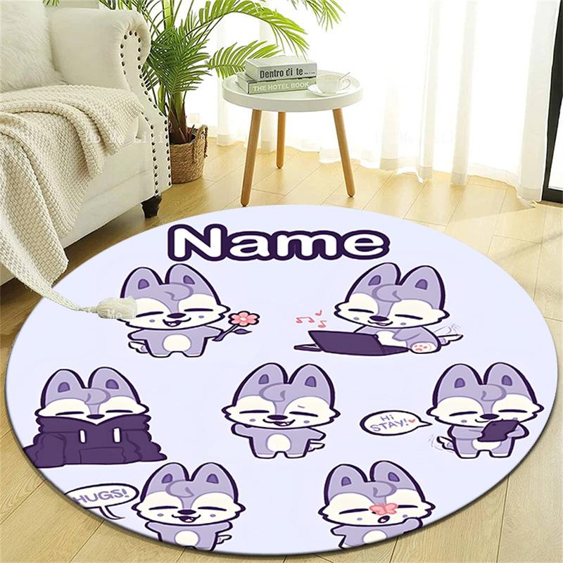 Personalized K-Kpop Team Round Chair Office Rug - Perfect for Mat, Office Chair & More - Ideal Gift for Birthdays and Holidays