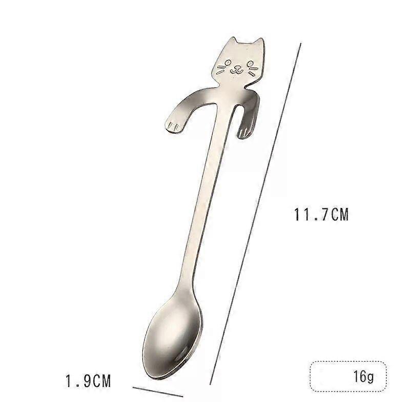 6pcs Cute Cat, Coffee Spoon,tea Spoon,stainless Steel