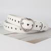 Gothic Love Heart Belts Heart Eyelet Grommet Waist Band Fashion PU Leather Belt  For Women Man