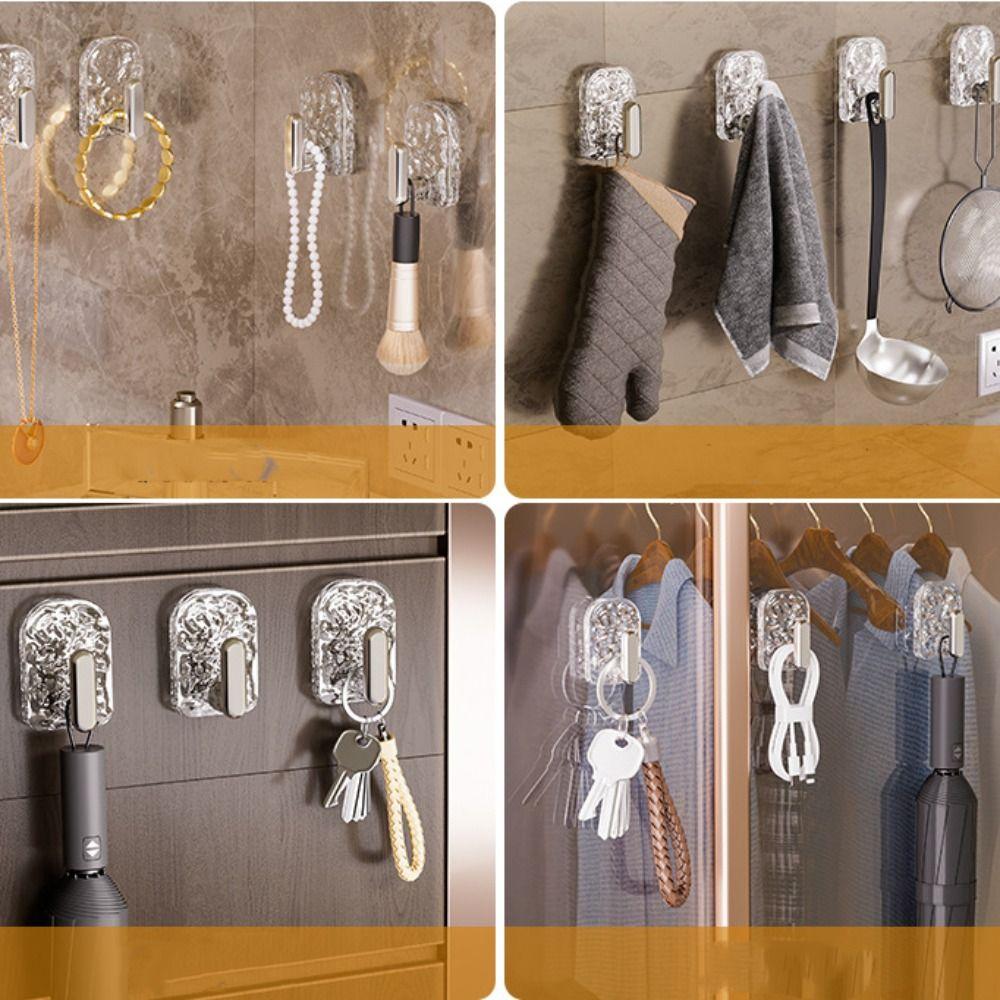 18/27pcs Wall Mounted Wall Hook Transparent Storage Rack Delicate Key Hooks  Home