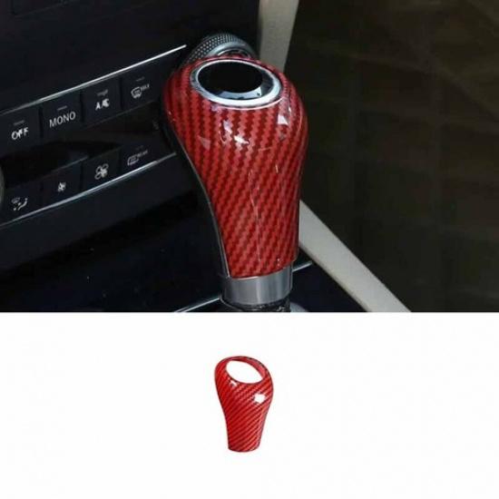 Gear Shift Knob Cover Red 2009-11 Central Console For Benz G-Class Carbon Fiber