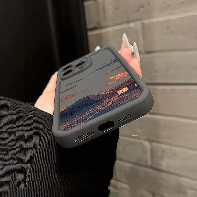 Sunset Peak Personalized phone case iphone16pro For iPhone 16 15 Pro Max 16E 14 13 12 11 16Plus Silicone Soft Shell