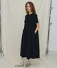Mais Half Sleeve Seersucker Maxi Dress / Black