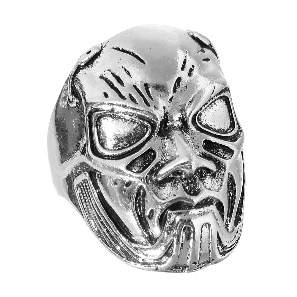Boutique New Retro Simple New Punk Hip-hop Skull Personality Men's Open Ring Robot Ghost Head Jewelry
