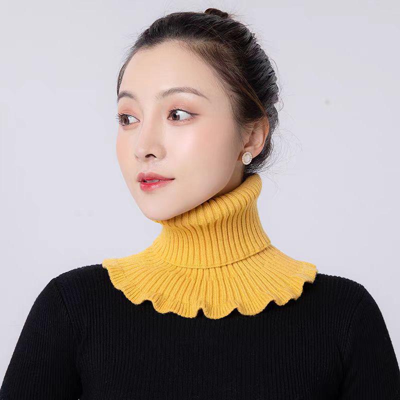 Women's Knit Snood: Warm High-Neck Wool Collar for Autumn & Winter