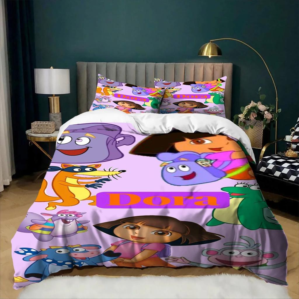 Catoon D-Dora The Explorer Bedding Set 3D Print Duvet Cover Pillowcase 2/3pcs Kids Bedroom Decor Twin Full Queen King Gift