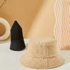 Autumn and winter new lamb wool thickened outdoor warm bucket hat double-sided basin hat corduroy basin hat