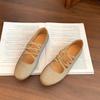Fashion Elegant Square Head Cross Strap Shallow Mouth Mary Jane Shoes for Women Autumn 2025 New Comfortable Versatile Flat Ballet Shoes