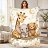 Celestial Baby Animal Trio Coral Fleece Blanket