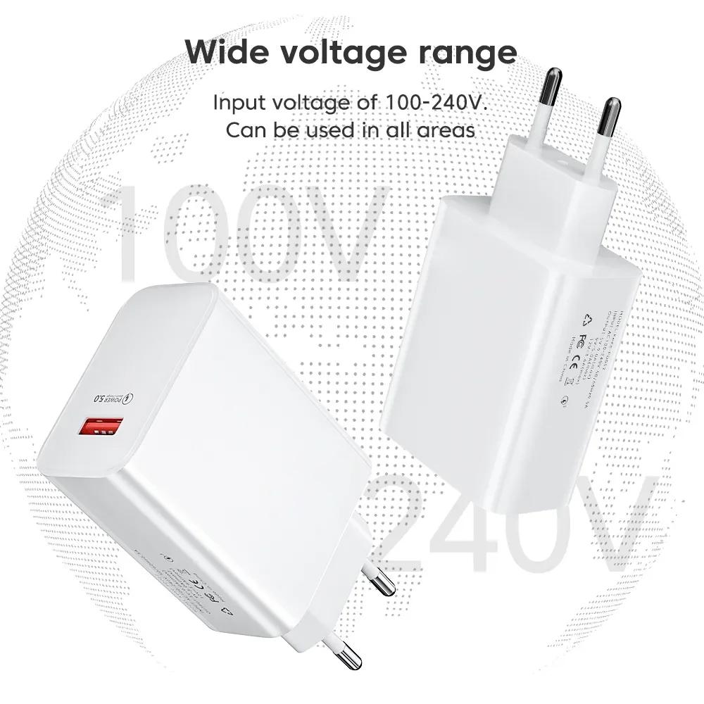 USB-Ladegerät Schnellladung USB Typ C Kabel für iPhone Samsung Xiaomi Quick Charge USB Handy-Ladegerät Adapter