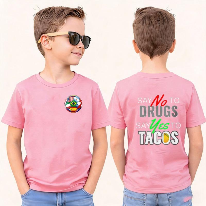 2026 Soccer Part Supplies Kids T-Shirt Houston 2026 Host City Soccer Design Polyester Short Sleeve Casual Top Sports Shirt for Boys
