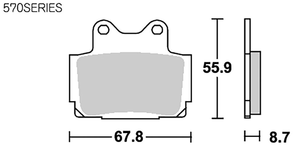 KITACO SBS Brake Pads 570HF Ceramic for RZ250R/RR, RZ350RR, R1-Z, TZR250/R, SP, RS, SPR, etc. (Product Code 777-0570000)
