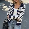 Women's Cardigan, Striped, Color-Block