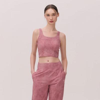 Euro Jersey Suede Print Stitch Bra Top Htwtb5k06t