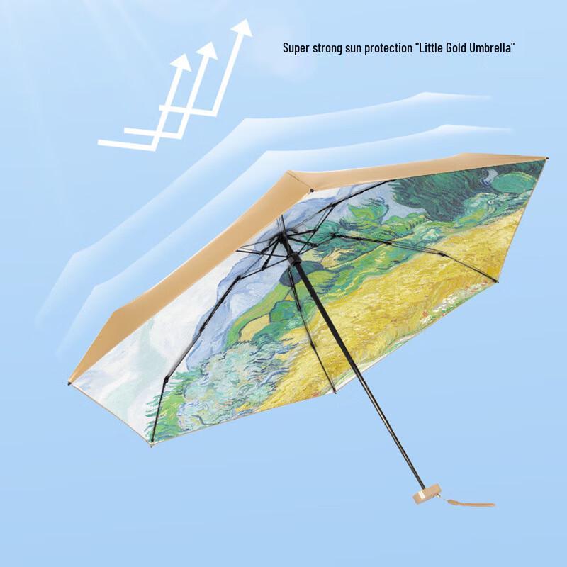 OEING Oil Painting Compact Titanium Pocket Umbrella