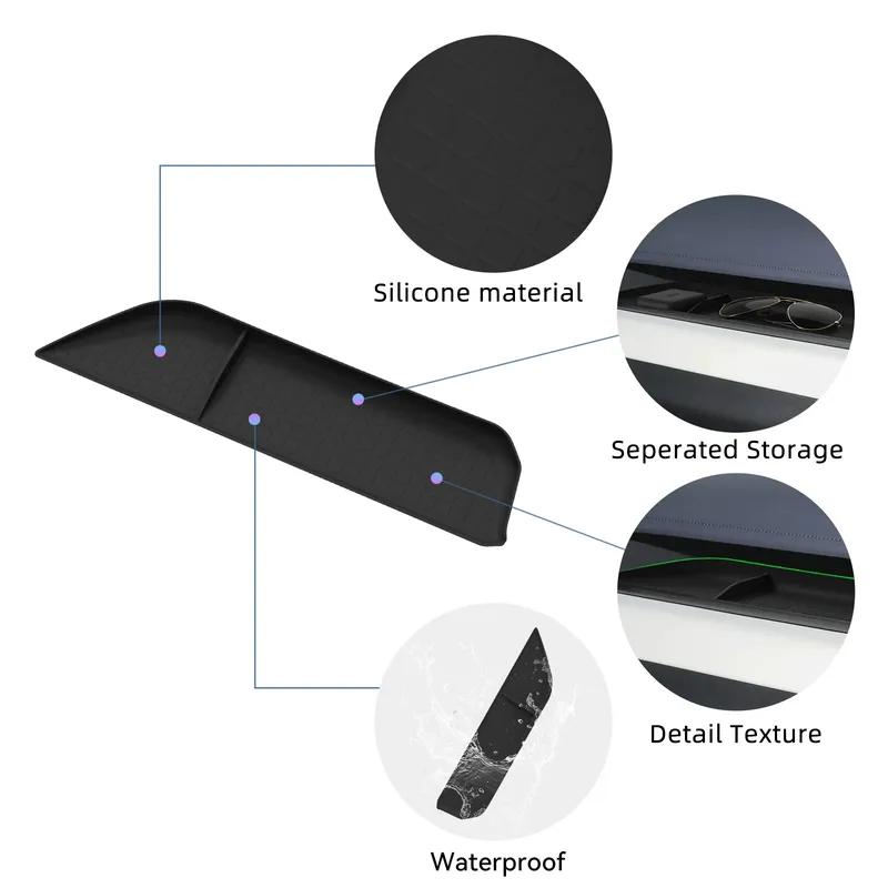 Co pilot Dashboard Storage Box Car Tray Silicone Organizer Accessories Tidying For Toyota RAV4 2026 Left Drive US Version