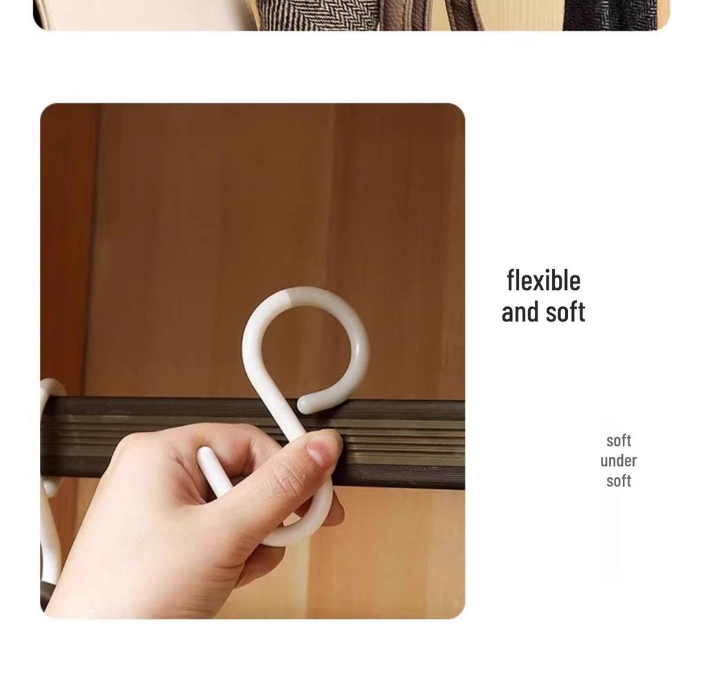 S-Shaped Anti-Scratch Hook for Kitchen/Bathroom Door - Multi-use for Keys, Wardrobe, Large S-Hook