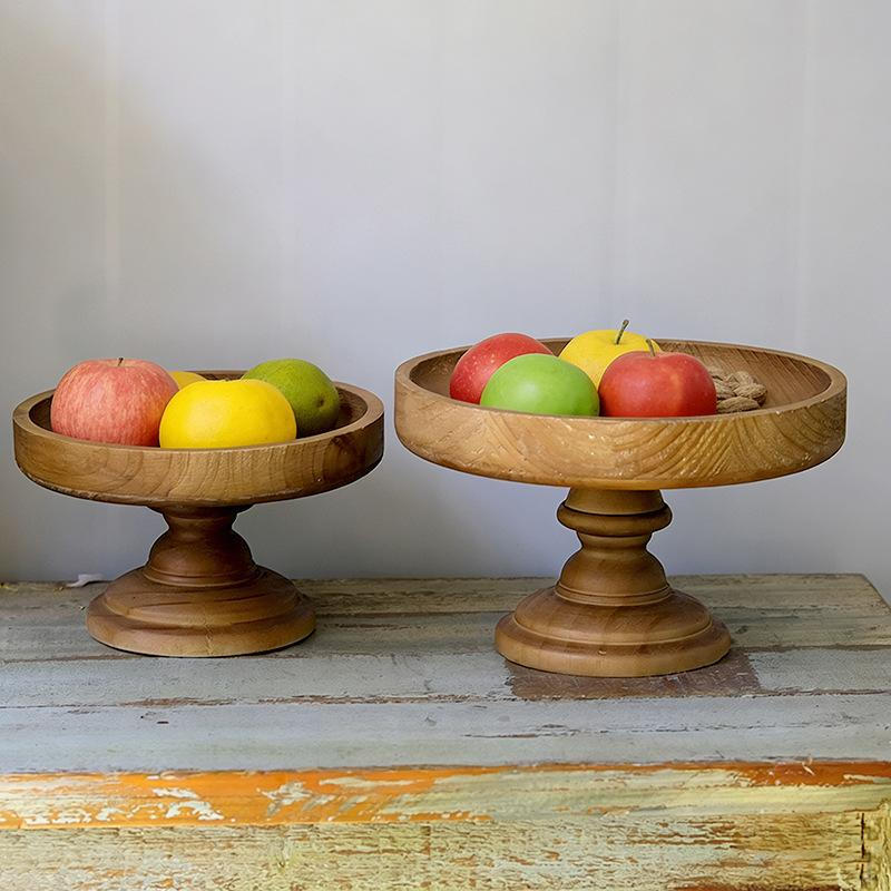 Round Cake Stand with Foot And Wooden Base for An Elegant Dessert Presentation, Suitable