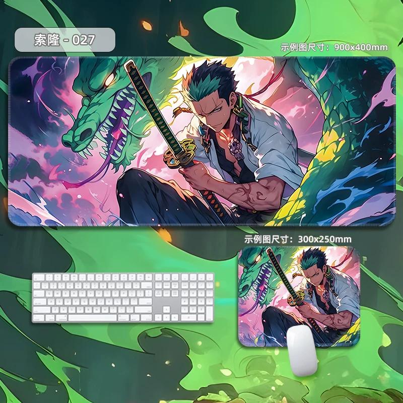 High Quality Roronoa Zoro ONE PIECE Leather Mouse Pad Oversized Small Cartoon Office Game E-sports Computer Keyboard Pad Table Mat Animation Periphery