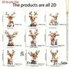 Christmas Deer Ornament Set 9PCS Kawaii Red Green Festive Design for Tree Home Gift Essential Christmas Tree Decorations