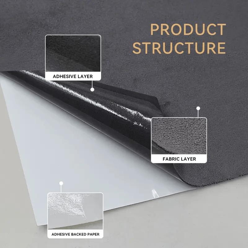 Self Adhesive Suede Roll Artificial Faux Suede Fabric, Free Cutting Car Interior Trim Wrap for Sunroof Door Console Sofa Seats